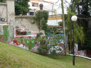 Graffiti on the way downhill to the river.